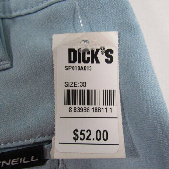 O'Neill Hybrid Light Blue Shorts Mens Size 38 Zip Pocket New Flaws Read - Picture 6 of 12